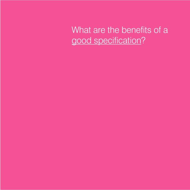 What are the benefits of a good specification?⁠
⁠
A good specification is the glue that binds together the other documentation. ⁠
⁠
Specification writing is a specialised skill, best performed by a dedicated and experienced specification writer. As it is completed towards the end of the design process, its importance in the design documentation package is often overlooked or underestimated.⁠
⁠
A properly prepared specification provides important risk protection within the design documents.⁠
⁠
Interested? Get in touch with us!